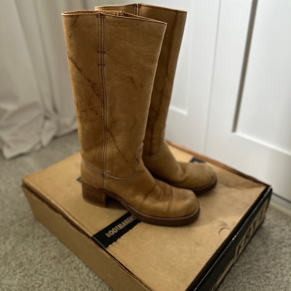 Frye true vintage black label original campus Western boots w/ original box 7.5
